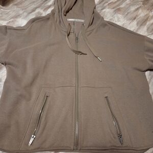 Calvin Klein Taupe Zip-Up Hoodie- Large-  Never Worn♡